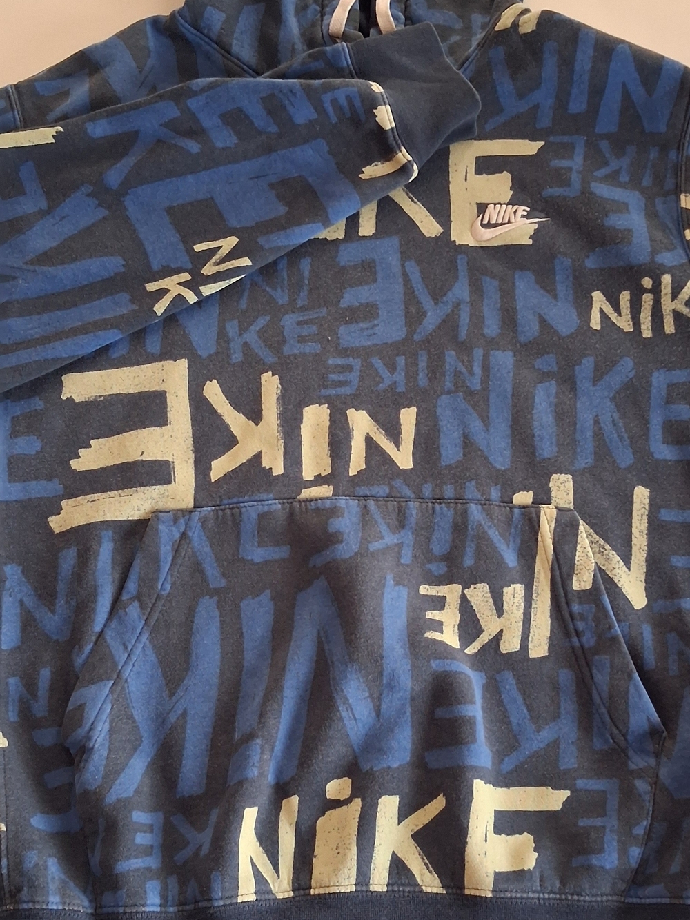 Nike Men’s Blue Graphic Logo Hoodie Sweatshirt